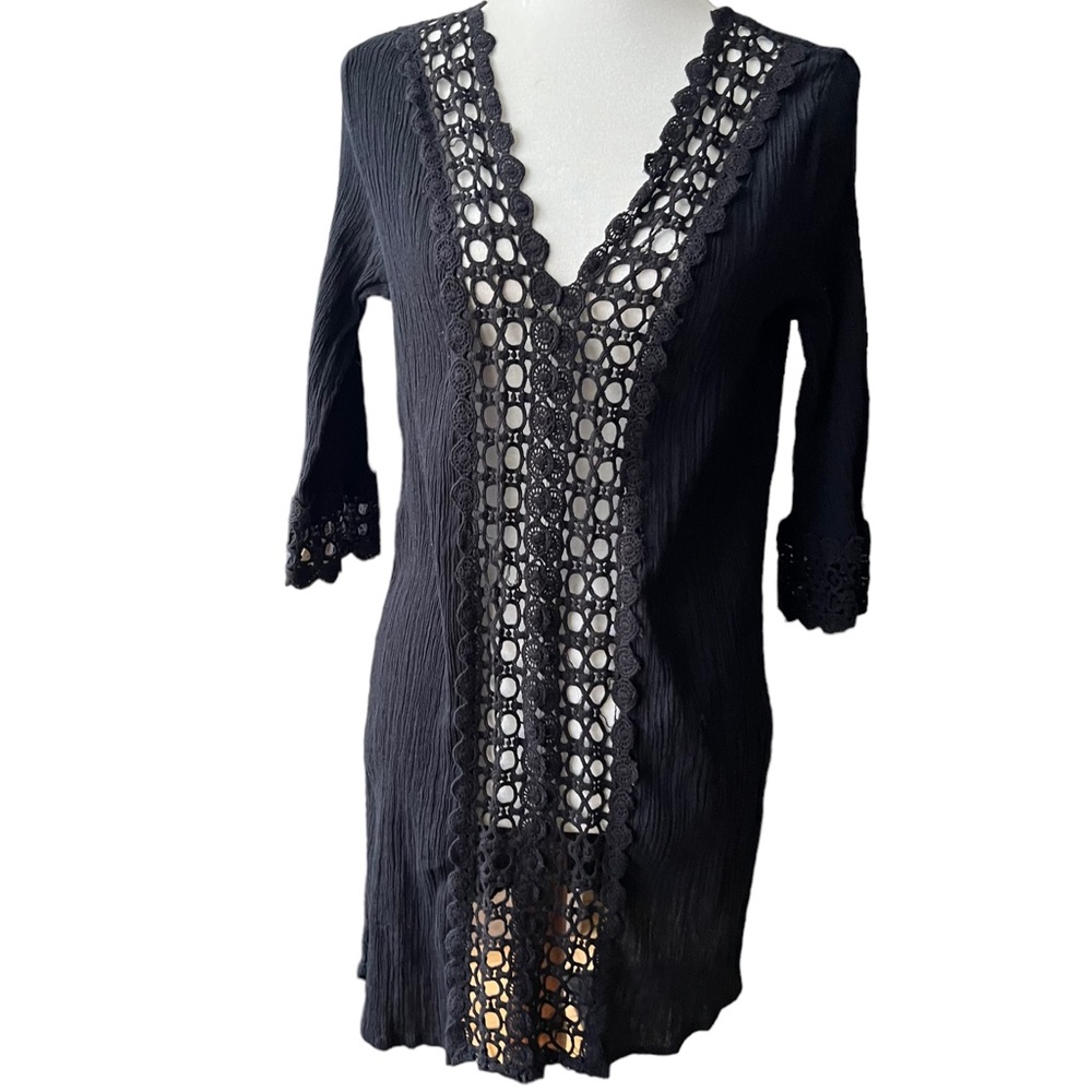 Flint & feather embroidered front cover up Sz S